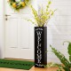 Glitzhome 30"H Double Sided Solid Wood Black Boxed "WELCOME PORCH" Porch Sign