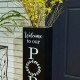 Glitzhome 30"H Double Sided Solid Wood Black Boxed "WELCOME PORCH" Porch Sign