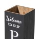 Glitzhome 30"H Double Sided Solid Wood Black Boxed "WELCOME PORCH" Porch Sign