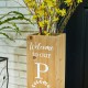 Glitzhome 30"H Double Sided Solid Wood Natural Boxed "WELCOME PORCH" Porch Sign