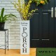 Glitzhome 30"H Double Sided Solid White Boxed "WELCOME PORCH" Porch Sign