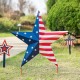 Glitzhome 30.75"H Metal Patriotic Star Yardstake or Wall Décor (Two Functions)