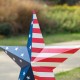 Glitzhome 30.75"H Metal Patriotic Star Yardstake or Wall Décor (Two Functions)