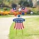 Glitzhome 30.25"H Wooden/Metal Patriotic Flags Yard Stake or Wall Décor (Two Functions)