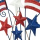 Glitzhome 30.25"H Wooden/Metal Patriotic Flags Yard Stake or Wall Décor (Two Functions)