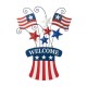 Glitzhome 30.25"H Wooden/Metal Patriotic Flags Yard Stake or Wall Décor (Two Functions)