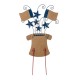 Glitzhome 30.25"H Wooden/Metal Patriotic Flags Yard Stake or Wall Décor (Two Functions)