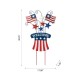 Glitzhome 30.25"H Wooden/Metal Patriotic Flags Yard Stake or Wall Décor (Two Functions)