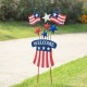 Glitzhome 30.25"H Wooden/Metal Patriotic Flags Yard Stake or Wall Décor (Two Functions)