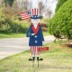 Glitzhome 36"H Wooden Patriotic Uncle Sam Yard Stake or Wall Décor or Porch Decor (Three Functions)