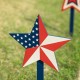 Glitzhome Set of 3 Wooden Patriotic Star Yard Stakes