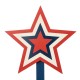 Glitzhome Set of 3 Wooden Patriotic Star Yard Stakes