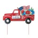 Glitzhome 23.5"L Metal Patriotic/Americana Red Truck Yard Stake or Wall Décor (Two Functions)