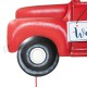 Glitzhome 23.5"L Metal Patriotic/Americana Red Truck Yard Stake or Wall Décor (Two Functions)