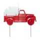 Glitzhome 23.5"L Metal Patriotic/Americana Red Truck Yard Stake or Wall Décor (Two Functions)