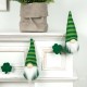 Glitzhome 72"L St. Patrick's Day Fabric Gnomes and Shamrocks Garland