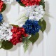 Glitzhome 22''D Patriotic/Americana Hydrangea Wreath