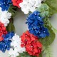 Glitzhome 22''D Patriotic/Americana Hydrangea Wreath