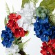 Glitzhome 22''D Patriotic/Americana Hydrangea Wreath