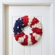 Glitzhome 18"D Patriotic/Americana Round Fabric Wreath