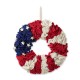 Glitzhome 18"D Patriotic/Americana Round Fabric Wreath