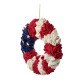 Glitzhome 18"D Patriotic/Americana Round Fabric Wreath