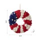 Glitzhome 18"D Patriotic/Americana Round Fabric Wreath