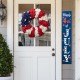 Glitzhome 18"D Patriotic/Americana Round Fabric Wreath