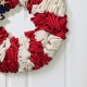 Glitzhome 18"D Patriotic/Americana Round Fabric Wreath