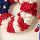 Glitzhome 18"D Patriotic/Americana Round Fabric Wreath