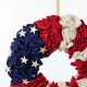 Glitzhome 18"D Patriotic/Americana Round Fabric Wreath