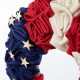 Glitzhome 18"D Patriotic/Americana Round Fabric Wreath