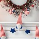 Glitzhome 72"L Fabric Patriotic Gnome Garland