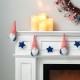 Glitzhome 72"L Fabric Patriotic Gnome Garland