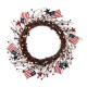 Glitzhome 22"D Patriotic/Americana Flag and Berry Wreath