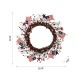 Glitzhome 22"D Patriotic/Americana Flag and Berry Wreath