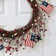 Glitzhome 22"D Patriotic/Americana Flag and Berry Wreath