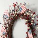Glitzhome 22"D Patriotic/Americana Flag and Berry Wreath