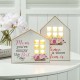 Glitzhome Set of 2 Mother's Day Lighted Wooden House Shaped Table Sign