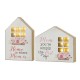 Glitzhome Set of 2 Mother's Day Lighted Wooden House Shaped Table Sign