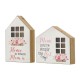 Glitzhome Set of 2 Mother's Day Lighted Wooden House Shaped Table Sign