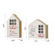 Glitzhome Set of 2 Mother's Day Lighted Wooden House Shaped Table Sign