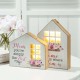 Glitzhome Set of 2 Mother's Day Lighted Wooden House Shaped Table Sign