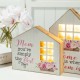 Glitzhome Set of 2 Mother's Day Lighted Wooden House Shaped Table Sign