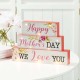 Glitzhome 12"L Lighted Wooden Happy Mother's Day Block Sign