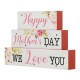 Glitzhome 12"L Lighted Wooden Happy Mother's Day Block Sign