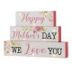 Glitzhome 12"L Lighted Wooden Happy Mother's Day Block Sign