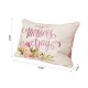 Glitzhome 18"L Faux Burlap Happy Mother's Day Floral Pillow