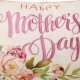 Glitzhome 18"L Faux Burlap Happy Mother's Day Floral Pillow