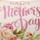 Glitzhome 18"L Faux Burlap Happy Mother's Day Floral Pillow